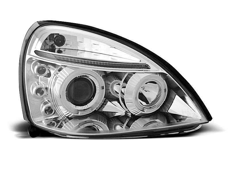 Tuning-Tec LED Angel Eyes Scheinwerfer für Renault Clio 2 01-05 chrom