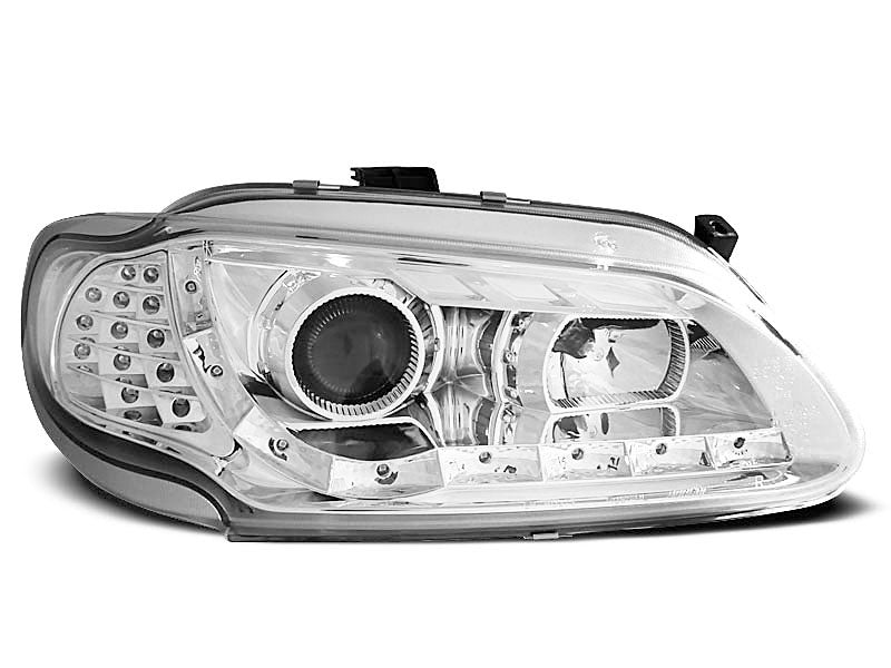 Tuning-Tec LED Tagfahrlicht Scheinwerfer für Renault Megane / Scenic 96-99 chrom mit LED Blinker