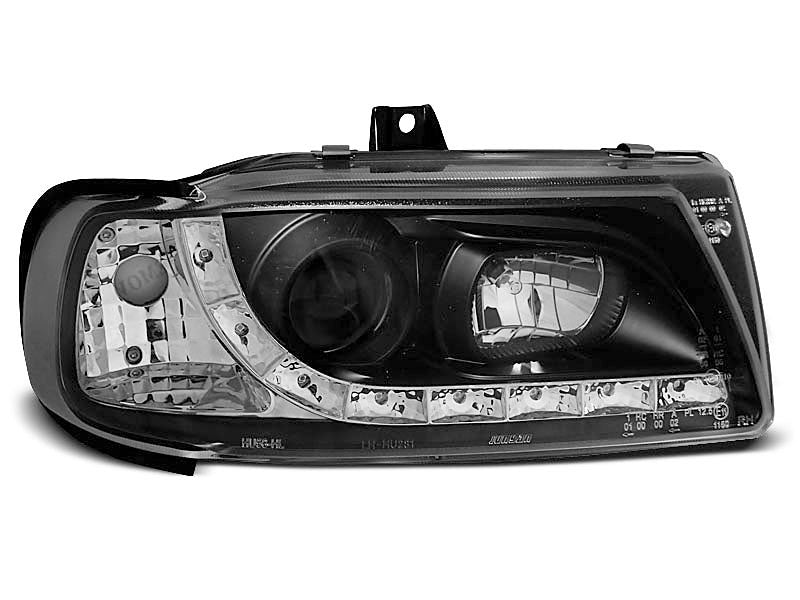 Tuning-Tec LED Tagfahrlicht Scheinwerfer für Seat Ibiza 6K / Cordoba 93-99 schwarz