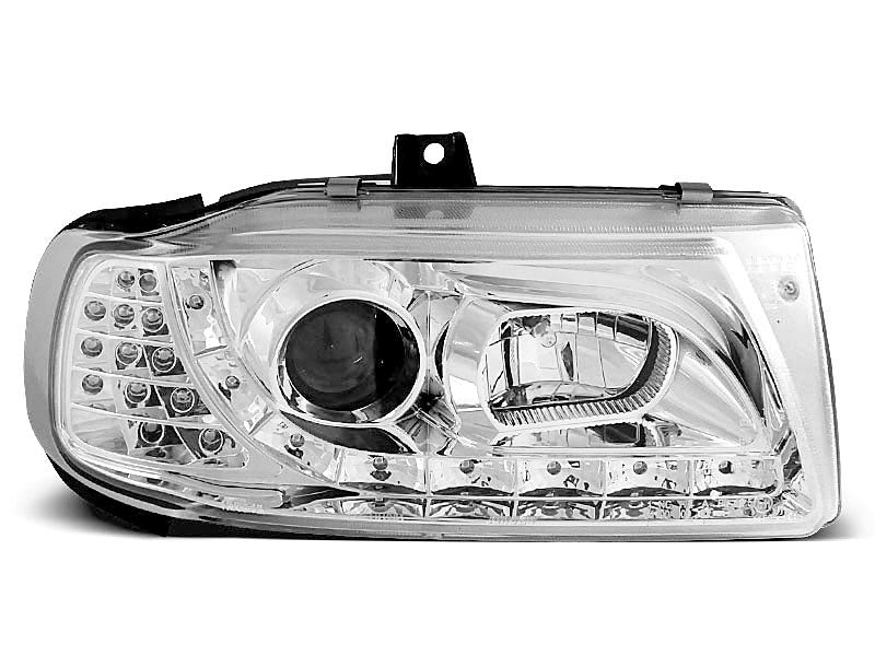 Tuning-Tec LED Tagfahrlicht Scheinwerfer für Seat Ibiza 6K / Cordoba 93-99 chrom mit LED Blinker