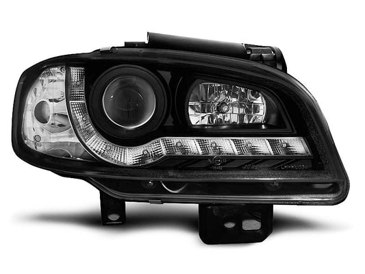 Tuning-Tec LED Tagfahrlicht Scheinwerfer für Seat Ibiza 6K / Cordoba 99-02 schwarz