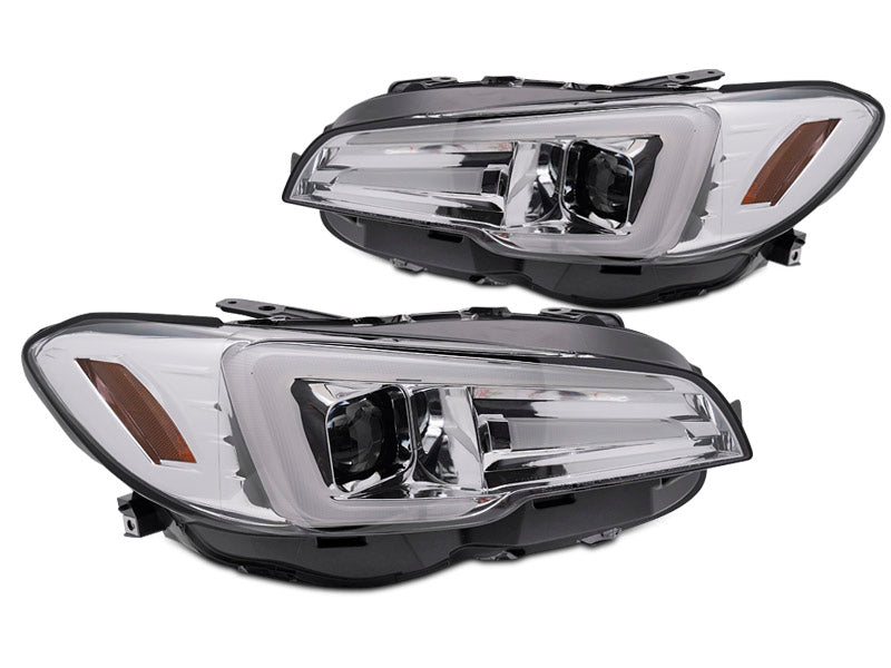 Tuning-Tec Voll LED Lightbar Scheinwerfer für Subaru WRX 14-22 chrom dynamisch