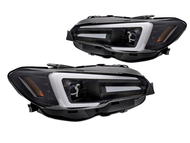 Tuning-Tec Voll LED Lightbar Scheinwerfer für Subaru WRX 14-22 schwarz dynamisch