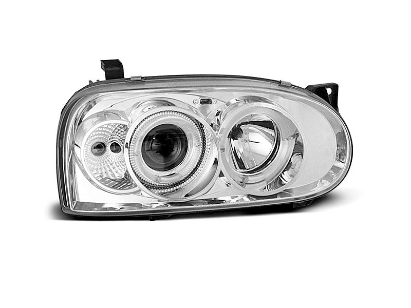 Tuning-Tec LED Angel Eyes Scheinwerfer für VW Golf 3 91-97 chrom