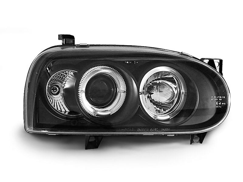 Tuning-Tec LED Angel Eyes Scheinwerfer für VW Golf 3 91-97 schwarz