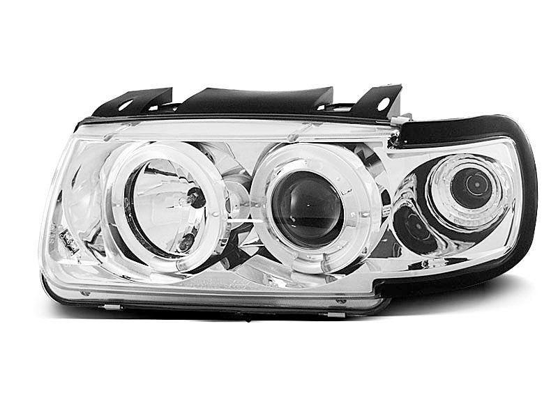 Tuning-Tec LED Angel Eyes Scheinwerfer für VW Polo 6N 94-99 chrom
