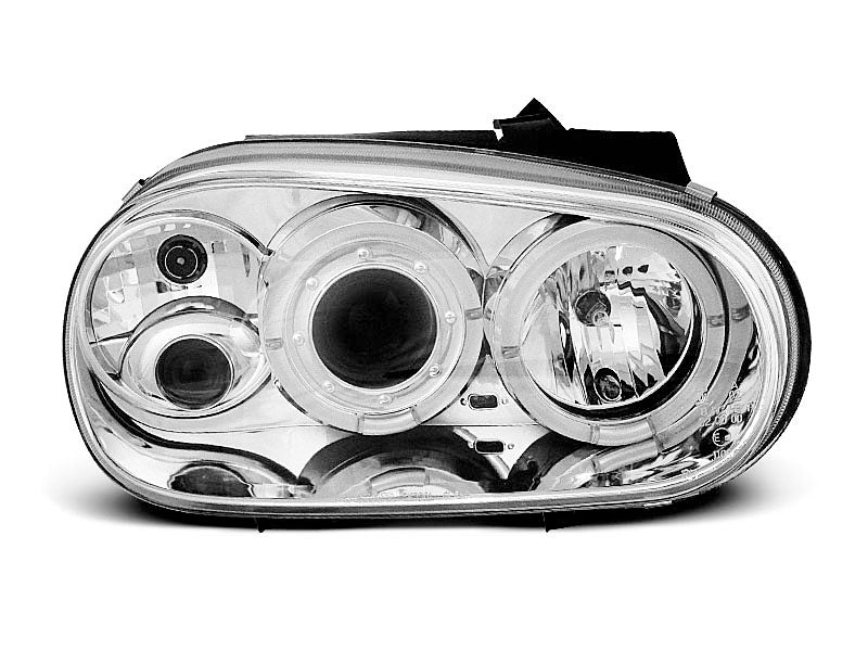 Tuning-Tec LED Angel Eyes Scheinwerfer für VW Golf 4 97-03 chrom