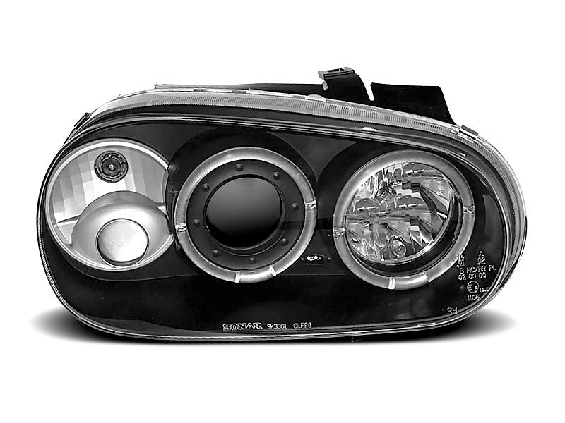 Tuning-Tec LED Angel Eyes Scheinwerfer für VW Golf 4 97-03 schwarz