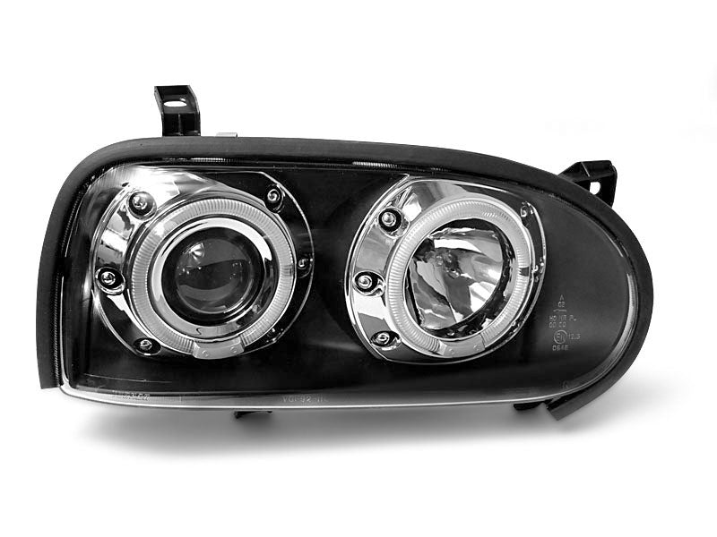 Tuning-Tec LED Angel Eyes Scheinwerfer für VW Golf 3 91-97 schwarz