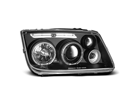 Tuning-Tec LED Angel Eyes Scheinwerfer für VW Bora 98-05 schwarz