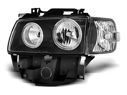 Tuning-Tec Angel Eyes Scheinwerfer für VW T4 Bus 96-03 (langer Vorderwagen) schwarz