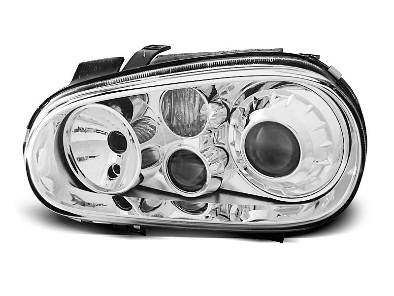 Tuning-Tec R32 Design Klarglas Scheinwerfer für VW Golf 4 97-03 chrom
