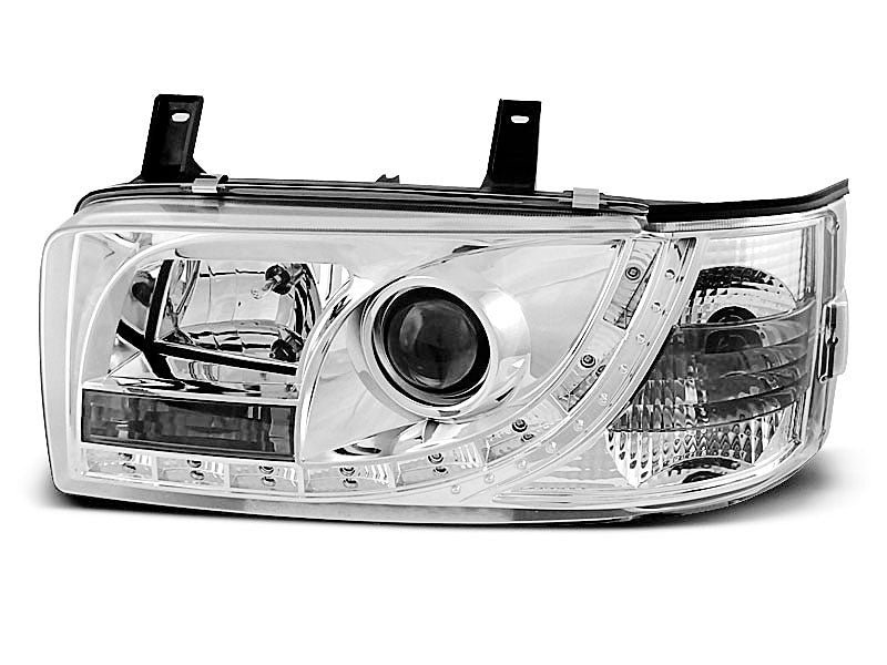 Tuning-Tec LED Tagfahrlicht Scheinwerfer für VW T4 90-03 (kurzer Vorderwagen) chrom