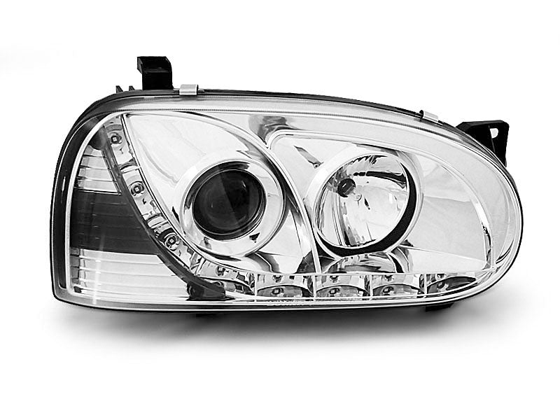 Tuning-Tec LED Tagfahrlicht Scheinwerfer für VW Golf 3 91-97 chrom
