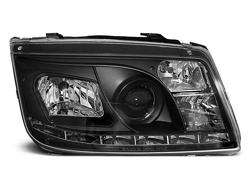 Tuning-Tec LED Tagfahrlicht Scheinwerfer für VW Bora 98-05 schwarz