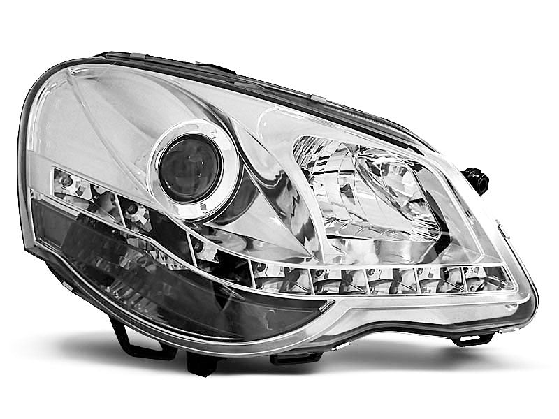 Tuning-Tec LED Tagfahrlicht Scheinwerfer für VW Polo 9N3 05-09 chrom