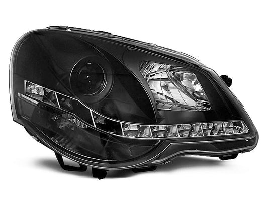 Tuning-Tec LED Tagfahrlicht Scheinwerfer für VW Polo 9N3 05-09 schwarz