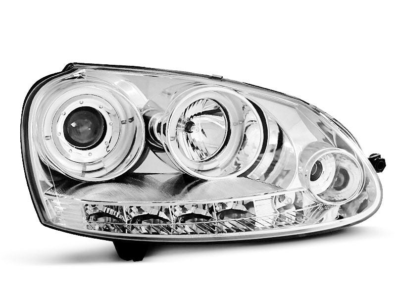 Tuning-Tec LED Angel Eyes Scheinwerfer für VW Golf 5 03-09 chrom