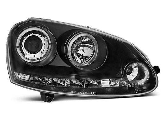 Tuning-Tec LED Angel Eyes Scheinwerfer für VW Golf 5 03-09 schwarz