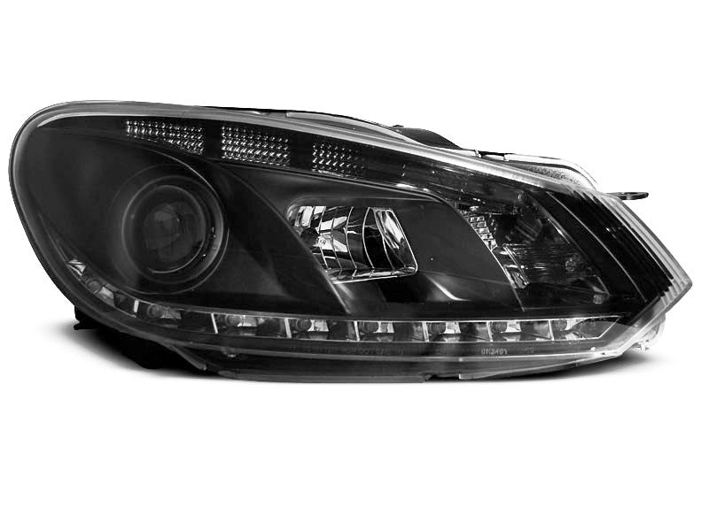 Tuning-Tec LED Tagfahrlicht Scheinwerfer für VW Golf 6 08-12 schwarz