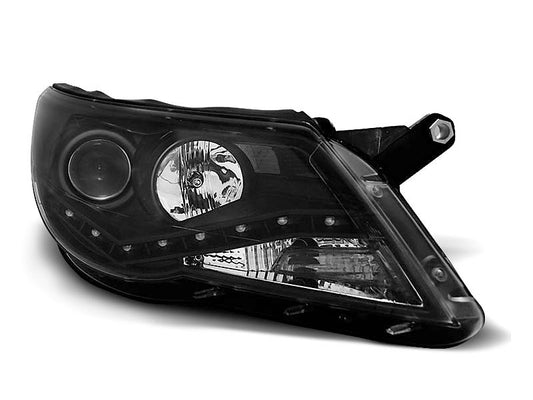 Tuning-Tec LED Tagfahrlicht Scheinwerfer für VW Tiguan (5N) 07-11 schwarz
