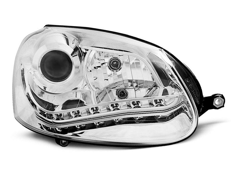 Tuning-Tec LED Tagfahrlicht Scheinwerfer für VW Golf 5 03-09 chrom
