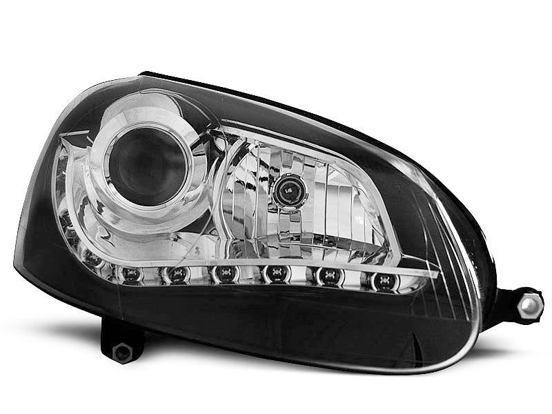 Tuning-Tec LED Tagfahrlicht Scheinwerfer für VW Golf 5 03-09 schwarz