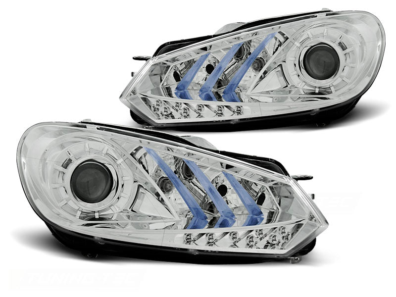 Tuning-Tec LED Tagfahrlicht Scheinwerfer für VW Golf 6 08-12 chrom