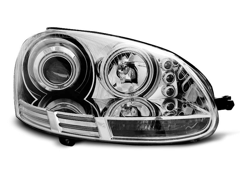 Tuning-Tec CCFL Angel Eyes Scheinwerfer für VW Golf 5 03-09 chrom