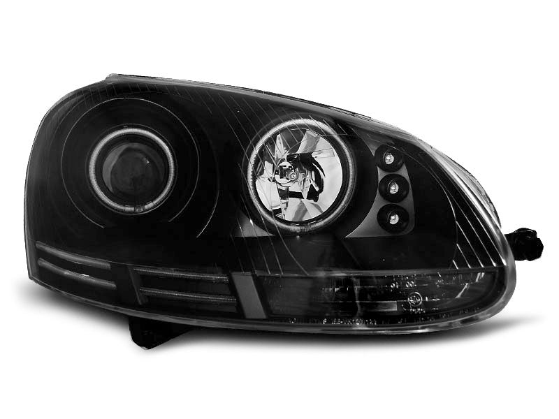 Tuning-Tec CCFL Angel Eyes Scheinwerfer für VW Golf 5 03-09 schwarz