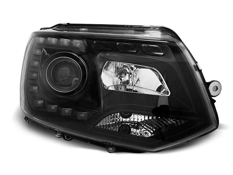 Tuning-Tec LED Tagfahrlicht Scheinwerfer für VW T5 GP (Facelift) 10-15 schwarz "All Black"