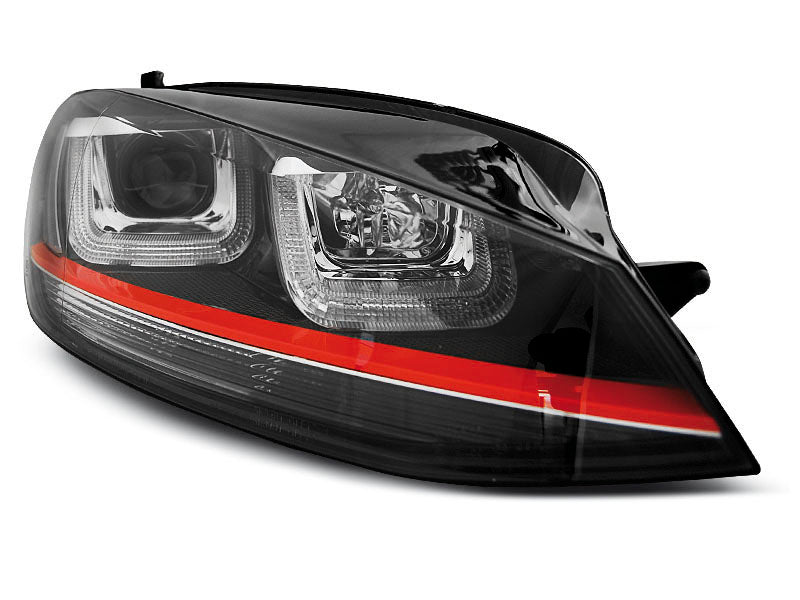 Tuning-Tec LED Tagfahrlicht Scheinwerfer für VW Golf 7 12-17 schwarz / rot