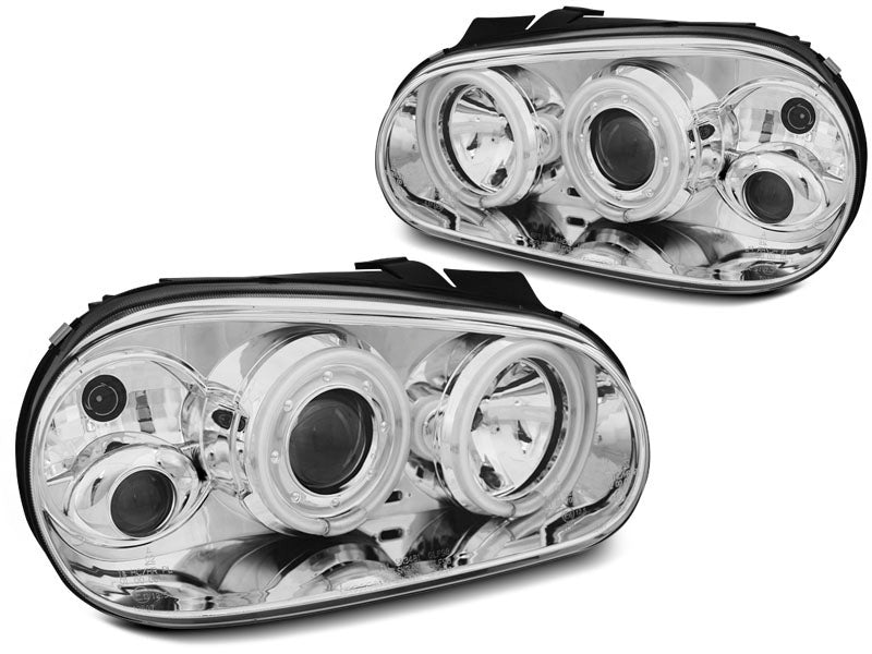 Tuning-Tec CCFL Angel Eyes Scheinwerfer für VW Golf 4 97-03 chrom