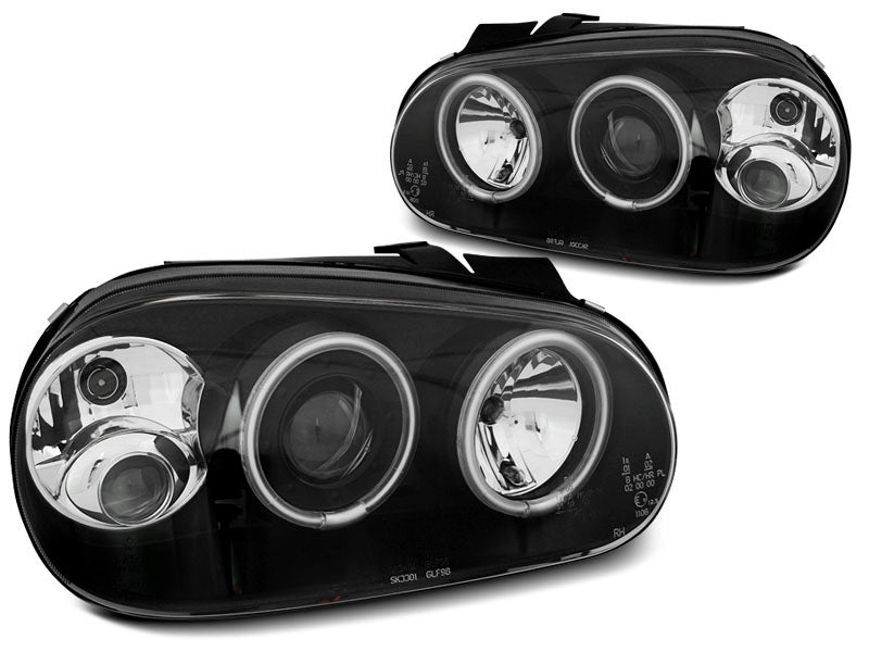 Tuning-Tec CCFL Angel Eyes Scheinwerfer für VW Golf 4 97-03 schwarz