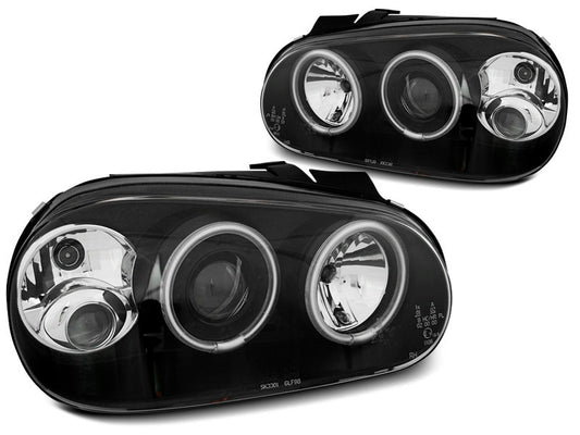 Tuning-Tec CCFL Angel Eyes Scheinwerfer für VW Golf 4 97-03 schwarz
