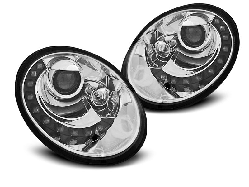 Tuning-Tec LED Tagfahrlicht Scheinwerfer für VW New Beetle 06-12 chrom