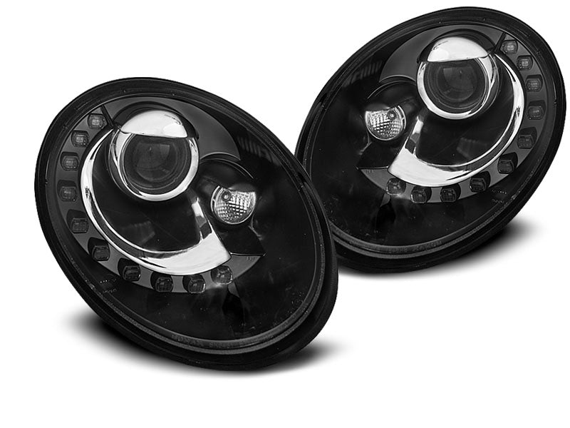 Tuning-Tec LED Tagfahrlicht Scheinwerfer für VW New Beetle 06-12 schwarz