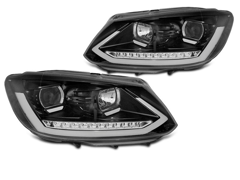 Tuning-Tec LED Tagfahrlicht Scheinwerfer für VW Touran II 5T / Caddy 10-15 Schwarz