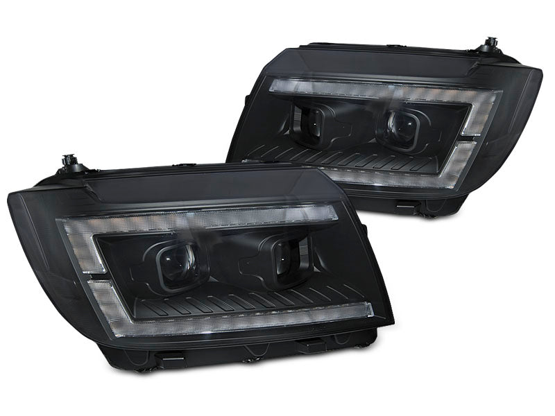 Tuning-Tec LED Tagfahrlicht Scheinwerfer für VW Crafter II 2017+ schwarz dynamisch