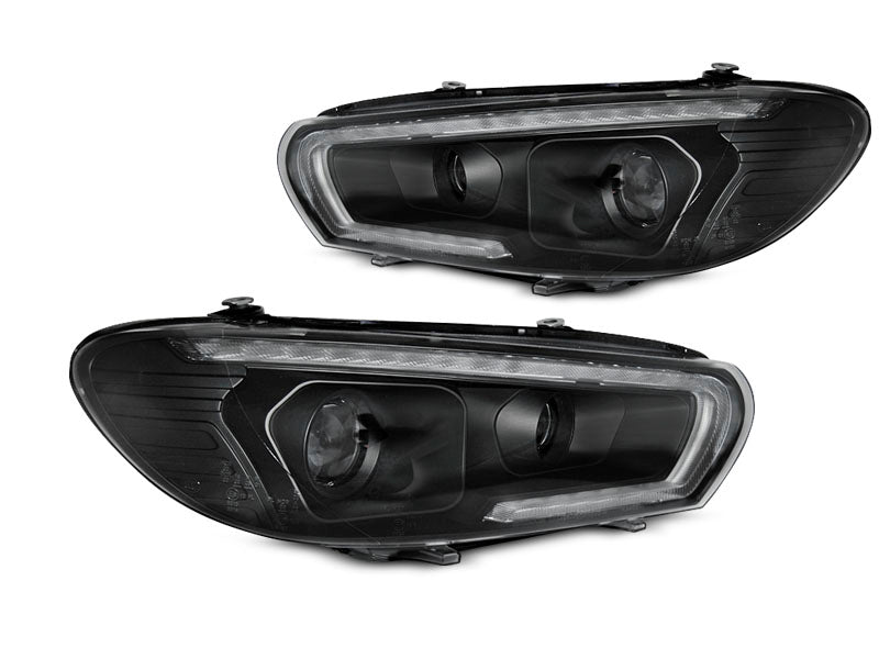 Tuning-Tec LED Tagfahrlicht Scheinwerfer für VW Scirocco III 08-14 Schwarz dynamisch