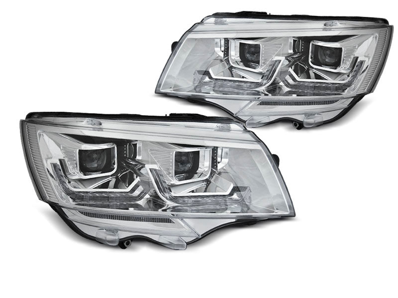 Tuning-Tec LED Tagfahrlicht Scheinwerfer für VW T6.1 chrom ab 2019 mit dynamischerm Blinker