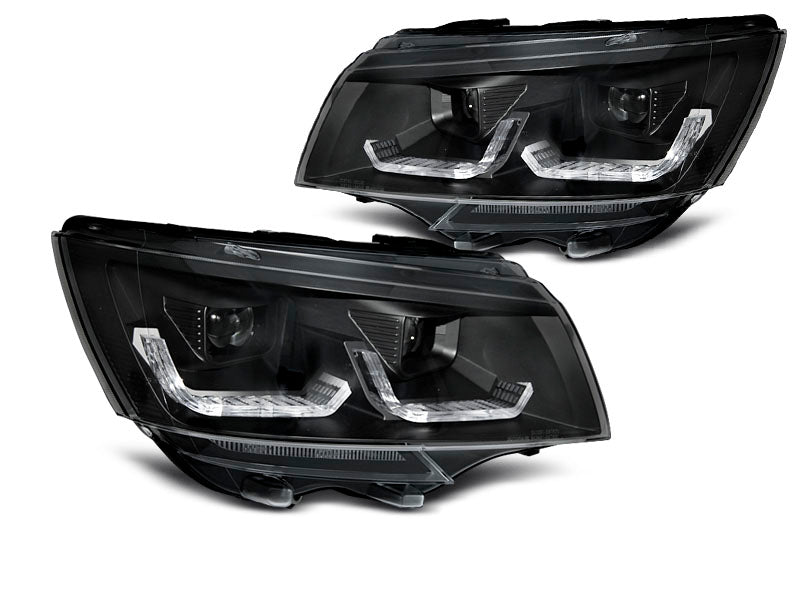 Tuning-Tec LED Tagfahrlicht Scheinwerfer für VW T6.1 schwarz ab 2019 mit dynamischem Blinker