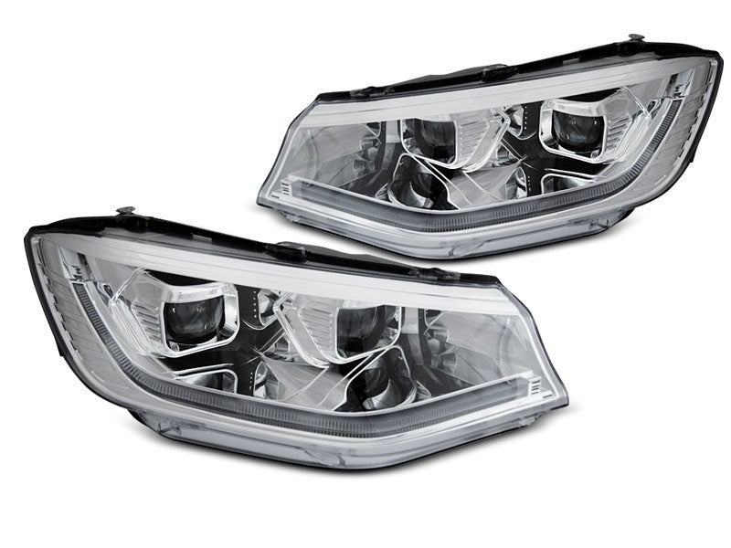 Tuning-Tec LED Tagfahrlicht Scheinwerfer für VW Caddy V/5 (SB) 20+ chrom dynamisch