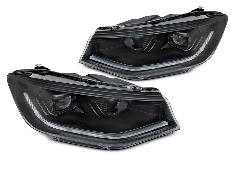 Tuning-Tec Voll LED Tagfahrlicht Scheinwerfer Set für VW Caddy V/5 (SB) 20+ schwarz mit dyn. Blinker