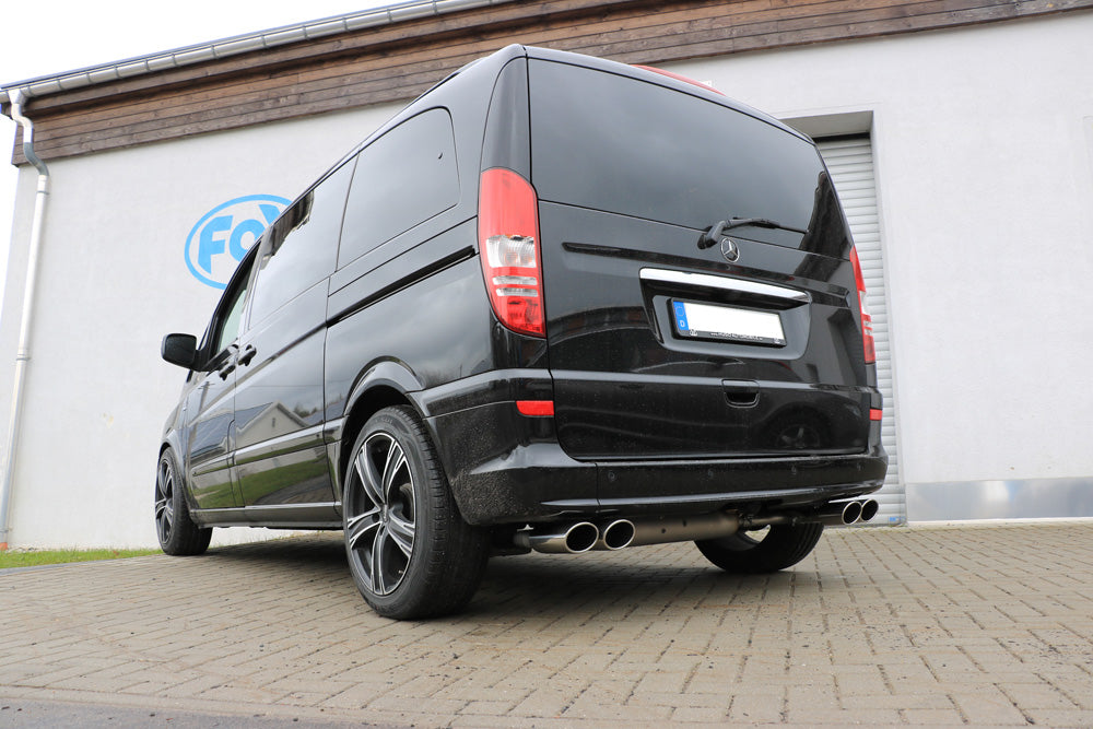 Mercedes Vito/ Viano - W639 Kompact Endschalldämpfer quer Ausgang rechts/links inkl. Verbindungsrohr - 2x115x85 Typ 32 rec...
