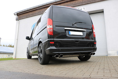 Mercedes Vito/ Viano - W639 Kompact Endschalldämpfer quer Ausgang rechts/links inkl. Verbindungsrohr - 2x115x85 Typ 32 rec...