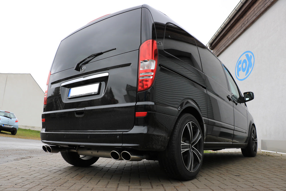 Mercedes Vito/ Viano - W639 Kompact Endschalldämpfer quer Ausgang rechts/links inkl. Verbindungsrohr - 2x115x85 Typ 32 rec...
