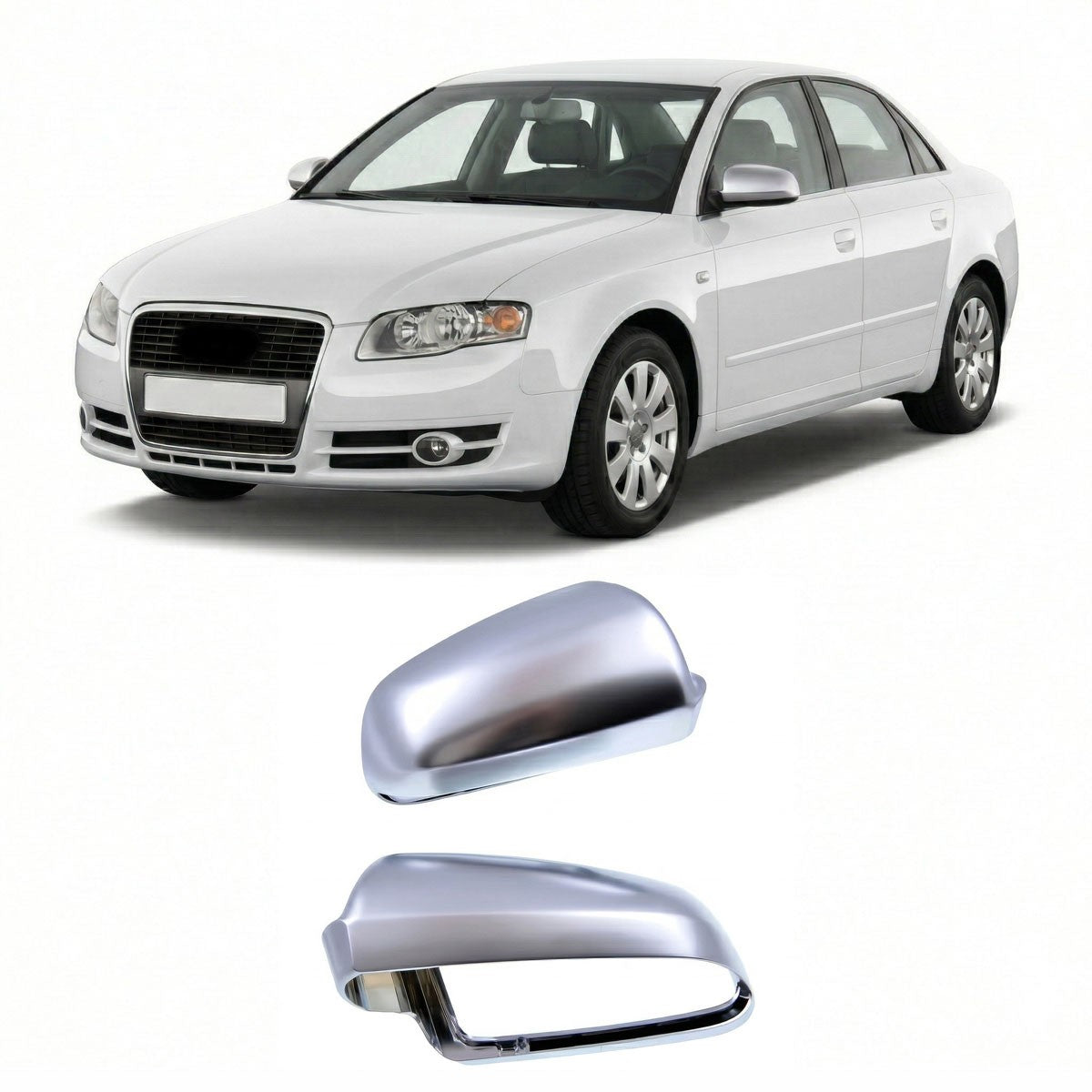 Spiegelabdeckung Matt Silber passend für Audi A3 8P A4 B6 B7 A6 C5 2003-2008