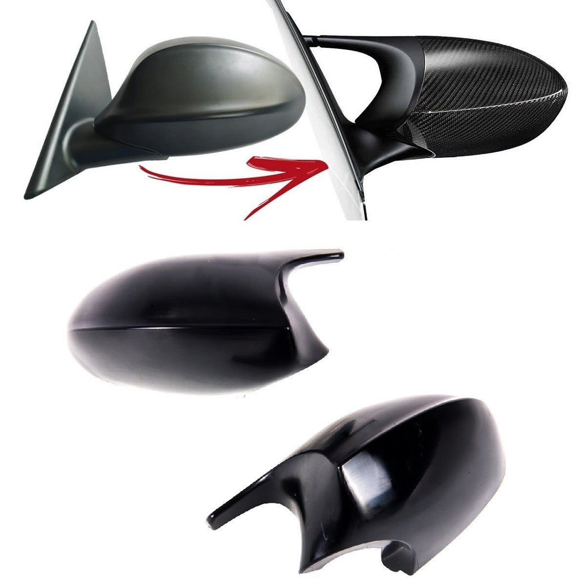 Seitenspiegel Abdeckungen Set passend für BMW 1 & 3er E81 E87 E90 E92 2007-2010
