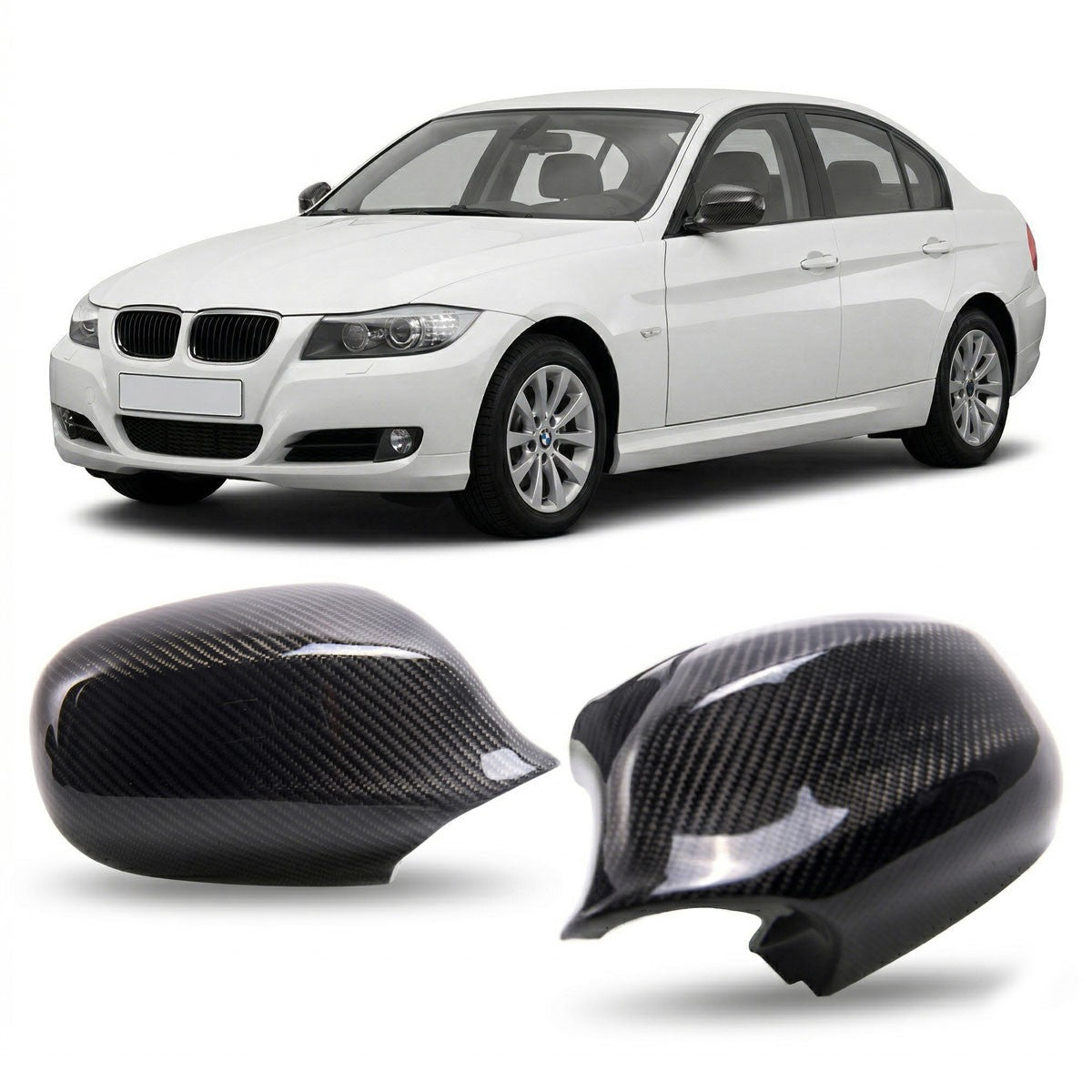Seitenspiegelabdeckung Set Carbon passend für BMW 1 & 3er Reihe 2010-2012